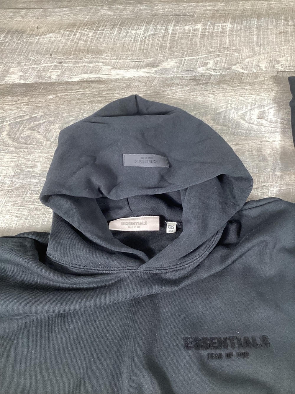 Fear Of God Essentials Hoodie Stretch Limo Black XXS Pullover NWT - Picture 2 of 11